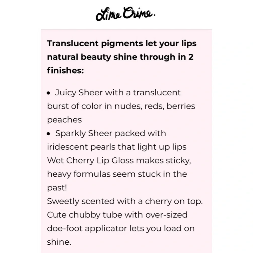 new Lime Crime ᴥ︎ Wet Cherry Lip Gloss ᴥ︎ Monster Sparkle Green Lippy ᴥ︎ Cosplay